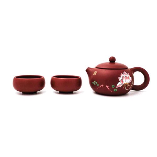 Yixing Teekannen Set mit Lotus Motiv