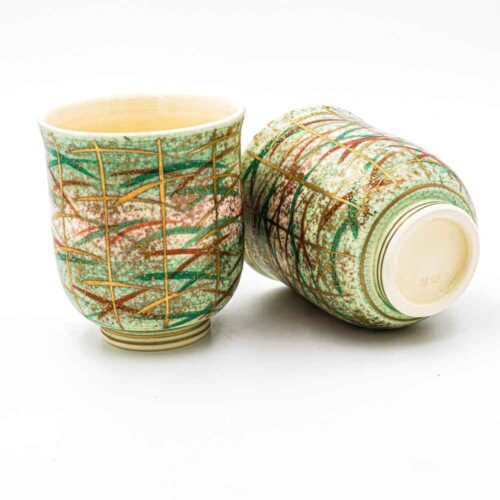 Japanisches Becher Set Grün von Kiyomizu  Keramik Tradition, Kyoto – Bild 2